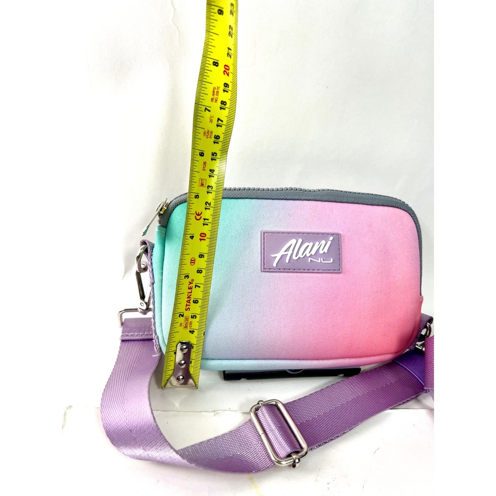 Alani Nu Ombre Crossbody Bag Teal Pink Gradient Neoprene Mesh Pocket Small - Picture 6 of 7